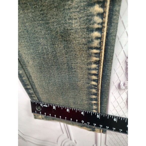 NWT MYSTIQ Womens High Waisted Jeans SZ 3 Unique Gold Spray Paint Look $66 MSRP - Picture 16 of 16